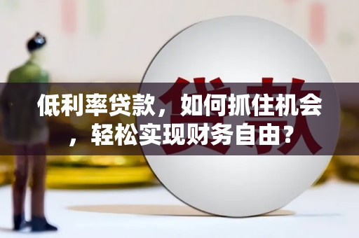郯城低利率贷款，如何抓住机会，轻松实现财务自由？
