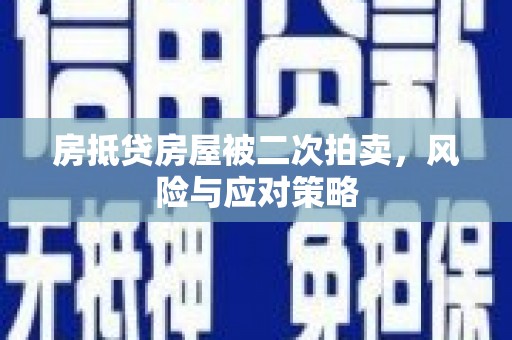 武江房抵贷房屋被二次拍卖，风险与应对策略