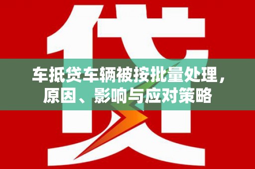 曲松车抵贷车辆被按批量处理，原因、影响与应对策略