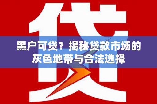 雁峰黑户可贷？揭秘贷款市场的灰色地带与合法选择