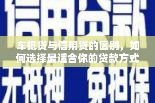 金普新区车抵贷与信用贷的区别，如何选择最适合你的贷款方式？