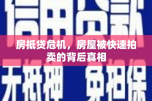 会东房抵贷危机，房屋被快速拍卖的背后真相