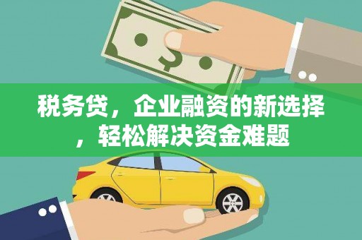 安宁税务贷，企业融资的新选择，轻松解决资金难题