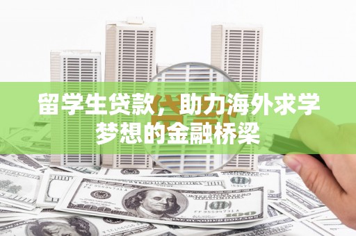 丰宁留学生贷款，助力海外求学梦想的金融桥梁
