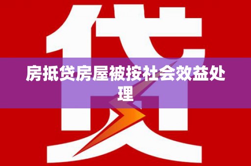 昭平房抵贷房屋被按社会效益处理