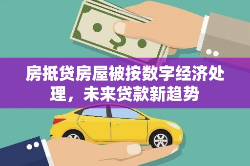 雷州房抵贷房屋被按数字经济处理，未来贷款新趋势