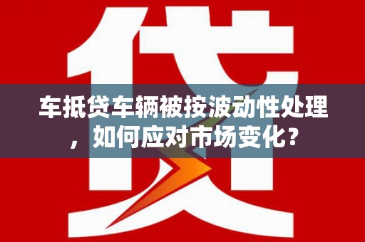 金普新区车抵贷车辆被按波动性处理，如何应对市场变化？