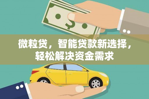 瑞芳微粒贷，智能贷款新选择，轻松解决资金需求
