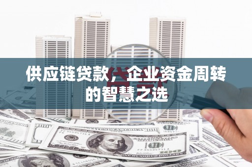 大荔供应链贷款，企业资金周转的智慧之选