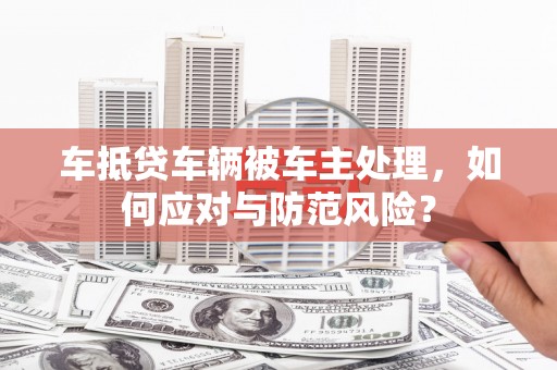 隆林车抵贷车辆被车主处理，如何应对与防范风险？