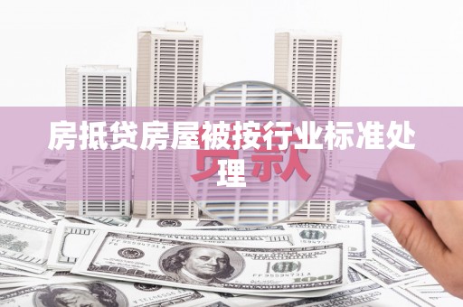 乐至房抵贷房屋被按行业标准处理