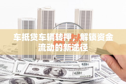 新林车抵贷车辆转押，解锁资金流动的新途径