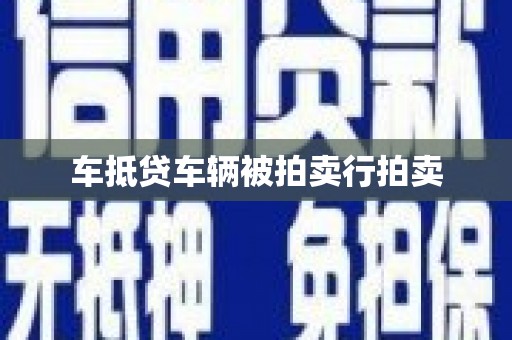 河南车抵贷车辆被拍卖行拍卖