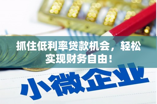 汤旺河抓住低利率贷款机会，轻松实现财务自由！