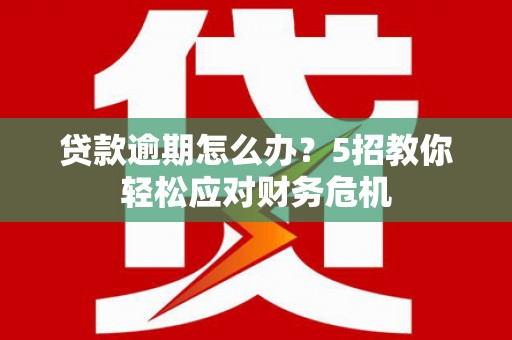 白城贷款逾期怎么办？5招教你轻松应对财务危机