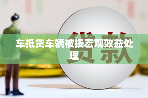 白城车抵贷车辆被按宏观效益处理