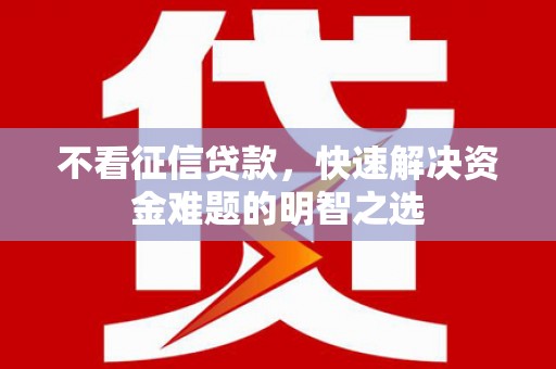 甘洛不看征信贷款，快速解决资金难题的明智之选