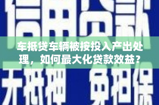 林芝车抵贷车辆被按投入产出处理，如何最大化贷款效益？