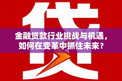 麻豆金融贷款行业挑战与机遇，如何在变革中抓住未来？