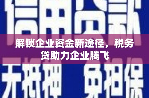 金峰解锁企业资金新途径，税务贷助力企业腾飞