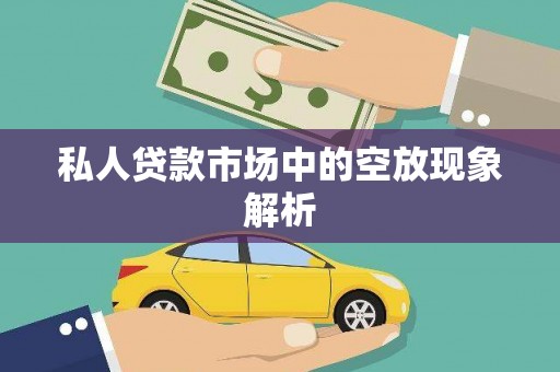 潘集私人贷款市场中的空放现象解析